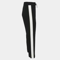Kenzo Black Side Stripe Crepe Tack Pants S