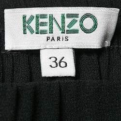 Kenzo Black Side Stripe Crepe Tack Pants S