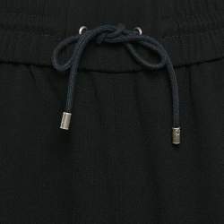 Kenzo Black Side Stripe Crepe Tack Pants S