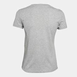 Pre Owned Kenzo Grey Eye Print Jersey Crew Neck T-Shirt XS