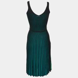 Kenzo Black/Multicolor Rib Knit Jersey Two-Toned Sleeveless Dress XS