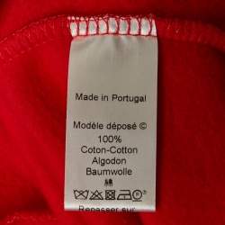 Pre Owned Kenzo Red Eye Logo Embroidered Cotton Knit Sweatshirt M