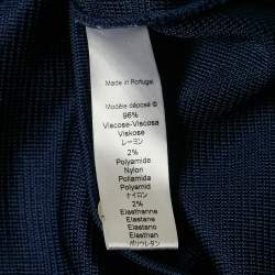 Pre Owned Kenzo Navy Blue Knit Button Detail Top S