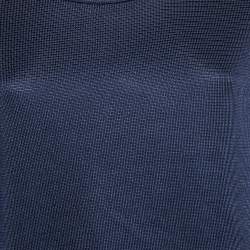 Pre Owned Kenzo Navy Blue Knit Button Detail Top S