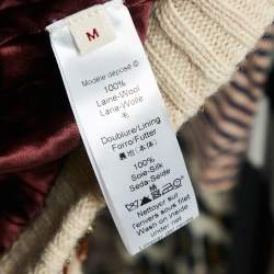 مملوكة مسبقًا Kenzo défilé Beige Sequin Embellished Heavy Knit Crop Cardigan M