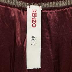 مملوكة مسبقًا Kenzo défilé Beige Sequin Embellished Heavy Knit Crop Cardigan M