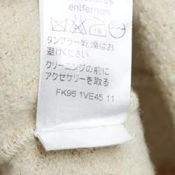 مملوكة مسبقًا Kenzo défilé Beige/Gold Brocade Knit Open Front Cardigan M 