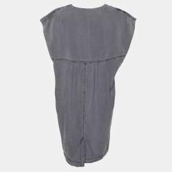 Pre Owned Kenzo Grey Lyocell Dress M