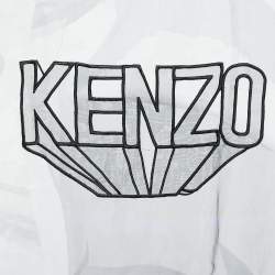 Kenzo Blue Printed Sheer Organza Sweatshirt S