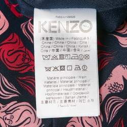 Kenzo Navy Blue Mermaid Print Ruffled Long Skirt M