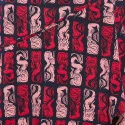Kenzo Navy Blue Mermaid Print Ruffled Long Skirt M