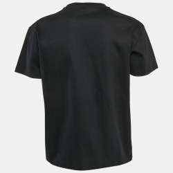 Pre Owned Kenzo Black Mermaid Embroidery Cotton Crew Neck T-shirt S