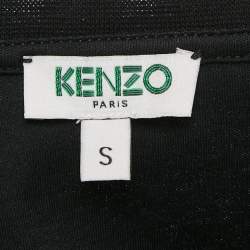 Pre Owned Kenzo Black Mermaid Embroidery Cotton Crew Neck T-shirt S