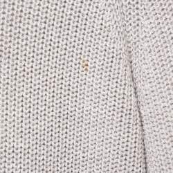 Pre Owned Kenzo Grey Cotton and Wool Knit Zip-Up Cardigan XS