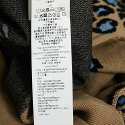 Kenzo Camel Brown Tiger Pattern Wool Blend Knit Mini Dress S