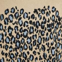 Kenzo Camel Brown Tiger Pattern Wool Blend Knit Mini Dress S