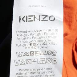 Kenzo Navy Blue/Orange Cotton Knit and Nylon Elasticized Top XS