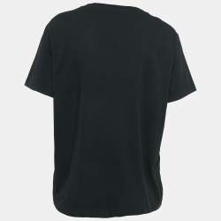 Pre Owned Kenzo Black Tiger Print Cotton Crew Neck T-Shirt L