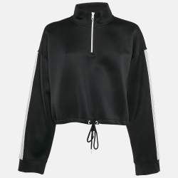 Kenzo Black Jersey Logo Tape Detail High Neck Sweater L