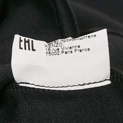 Kenzo Black Jersey Logo Tape Detail High Neck Sweater L