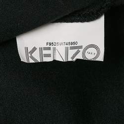 Kenzo Black Jersey Logo Tape Detail High Neck Sweater L