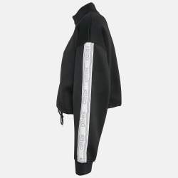 Kenzo Black Jersey Logo Tape Detail High Neck Sweater L