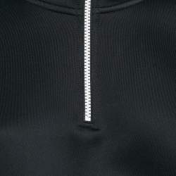 Kenzo Black Jersey Logo Tape Detail High Neck Sweater L