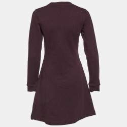 مملوكة مسبقًا Kenzo Purple Tiger Embroidered Cotton Mini Dress S