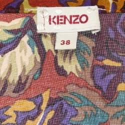 Kenzo Multicolor Abstract Print Crepe Short Dress M