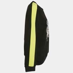 Pre Owned Kenzo Black Tiger Embroidered Crepe Crew Neck Jumper L