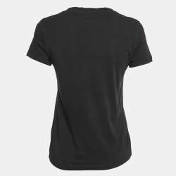Pre Owned Kenzo Black Tiger Logo Print Jersey Crew Neck T-Shirt S