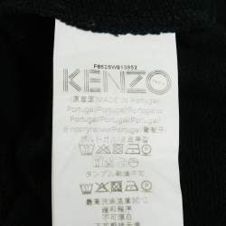 Pre Owned Kenzo Black Logo Bondage Fuxia Writing Cotton Sweatshirt M