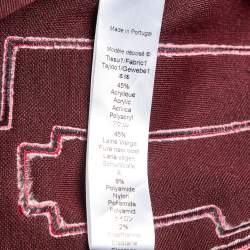 Kenzo Burgundy/Pink Block Pattern Wool Sweatshirt L