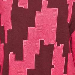 Kenzo Burgundy/Pink Block Pattern Wool Sweatshirt L