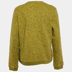 Kenzo Green Tiger Logo Embroidered Marl Knit Sweatshirt XL
