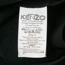 Pre Owned Kenzo Black Eye Logo Printed Cotton Knit Sweatshirt S