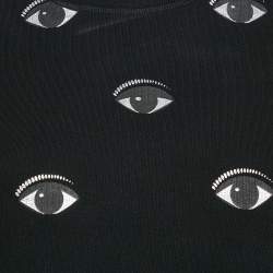 Pre Owned Kenzo Black Eye Logo Printed Cotton Knit Sweatshirt S