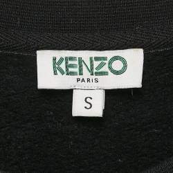Pre Owned Kenzo Black Eye Logo Printed Cotton Knit Sweatshirt S