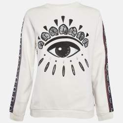 Kenzo Multicolor Eye Logo Embroidered Cotton Knit Sweatshirt L
