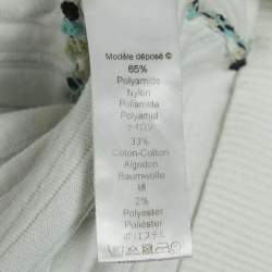 Pre Owned Kenzo Green Stripe Textured Knit Mini Dress M