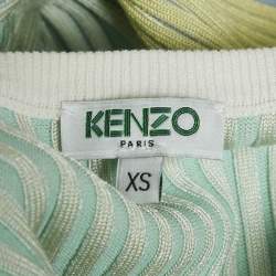 Pre Owned Kenzo Multicolor Rib Knit Fit & Flare Short Dress XS