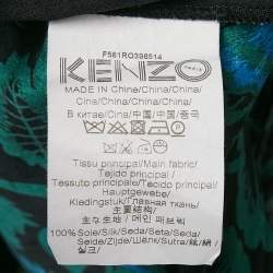 Pre Owned Kenzo Green Floral Print Silk Maxi Dress S