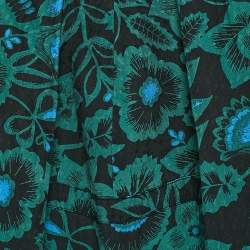 Pre Owned Kenzo Green Floral Print Silk Maxi Dress S