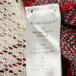 Pre Owned Kenzo Red Intarsia Knit Tank Top M