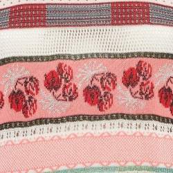 Pre Owned Kenzo Red Intarsia Knit Tank Top M