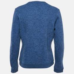 Pre Owned Kenzo Blue Tiger Lurex Embroidery Crew Neck Sweatshirt L