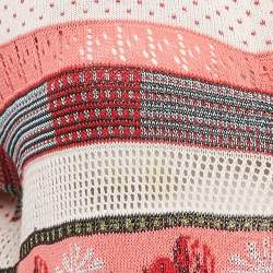 Kenzo Red Intarsia Knit Button Front Cardigan M