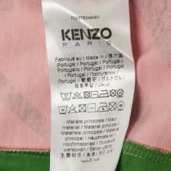 Pre Owned Kenzo Multicolor Flag Print Jersey Crewneck T-Shirt L