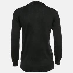 Pre Owned Kenzo Black Silk Blend Button Front Cardigan M