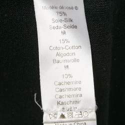 Pre Owned Kenzo Black Silk Blend Button Front Cardigan M